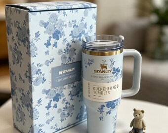 Stanley 40oz Insulated Mug | Floral Pattern Stanley Insulated Mug with Handle | Custom Insulated Travel Mug with Gift Box |