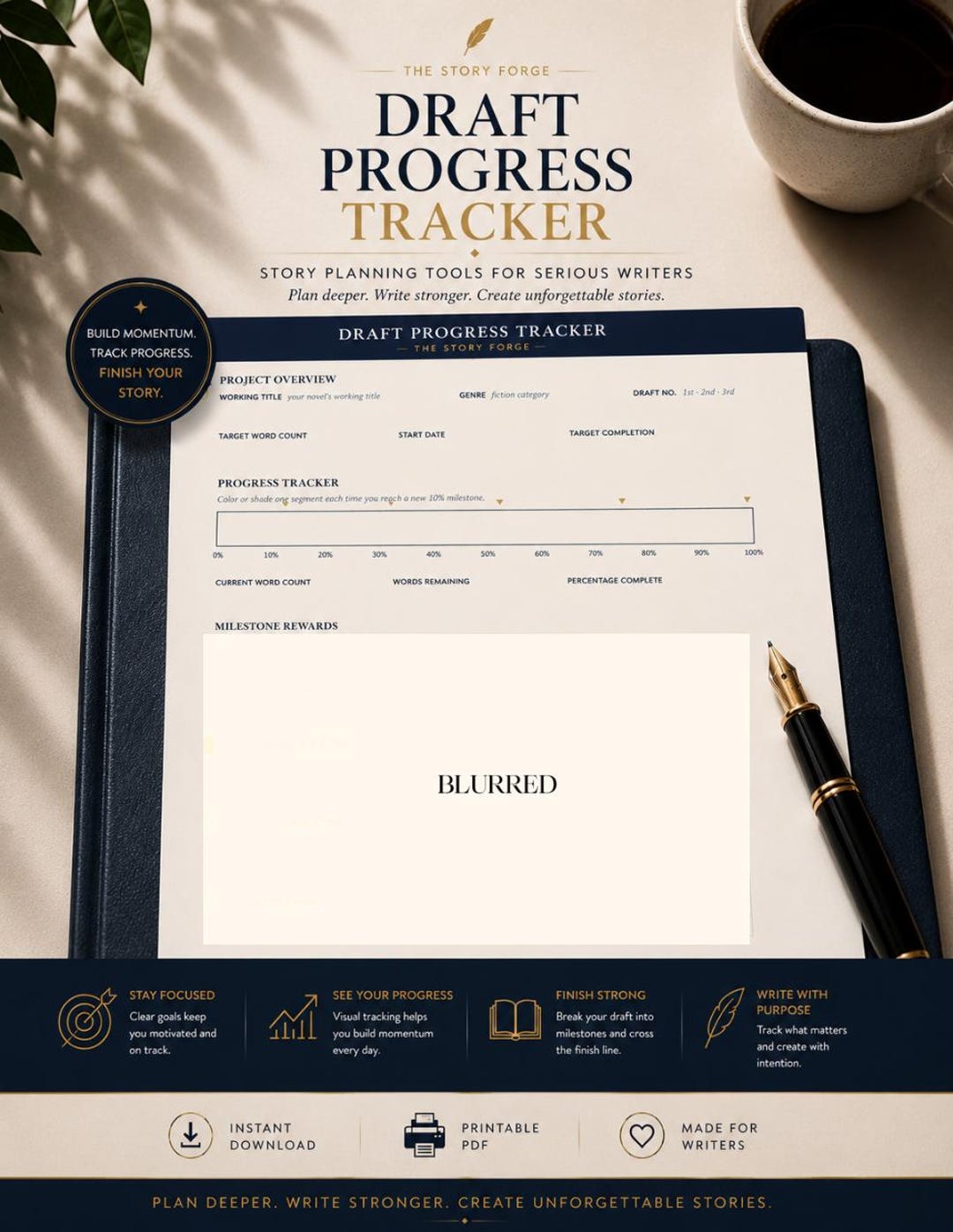 Draft Progress Tracker Editable Canva Template | Novel Writing Log ...