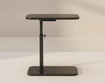 Höhenverstellbarer Beistelltisch, schwarz, moderner Sofatisch, tragbarer Laptoptisch, Akzent für drinnen und draußen, minimalistisches Homeoffice