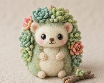 毒のある植物のハリネズミの彫刻、ゴシックガーデンの多肉植物のヤマアラシ、魔女風の不気味な植物の生き物、ダークコテージコアの祭壇装飾