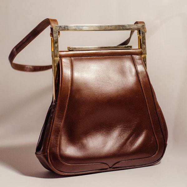 1960s Susan Gail Designer Genuine Leather Like New Authentic Mid Century Mad Men Style Handbag Purse