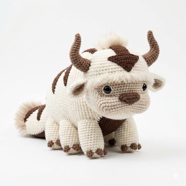Giant Sky Bison Crochet Pattern PDF | Fantasy Animal Amigurumi Plush | Large Flying Bison Stuffed Toy Tutorial | Instant Download