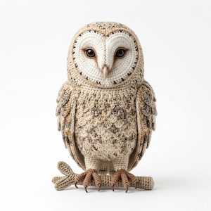 Realistic Barn Owl Crochet Pattern PDF | Amigurumi Owl Tutorial | Woodland Bird Plush DIY | Beginner Crochet Project | Digital Download Gift