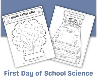 All About Me Science Flask Worksheet, First Day of School Activity, Meet the Scientist Back to School Printable