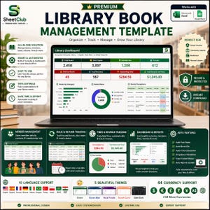 Modello Gestione Biblioteca Excel | Inventario Libri | Sistema di Prestito | Catalogo Libri | Biblioteca Digitale
