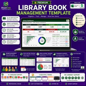 Library Book Inventory Management Excel Template, Home & Classroom Catalog (Digital Download)