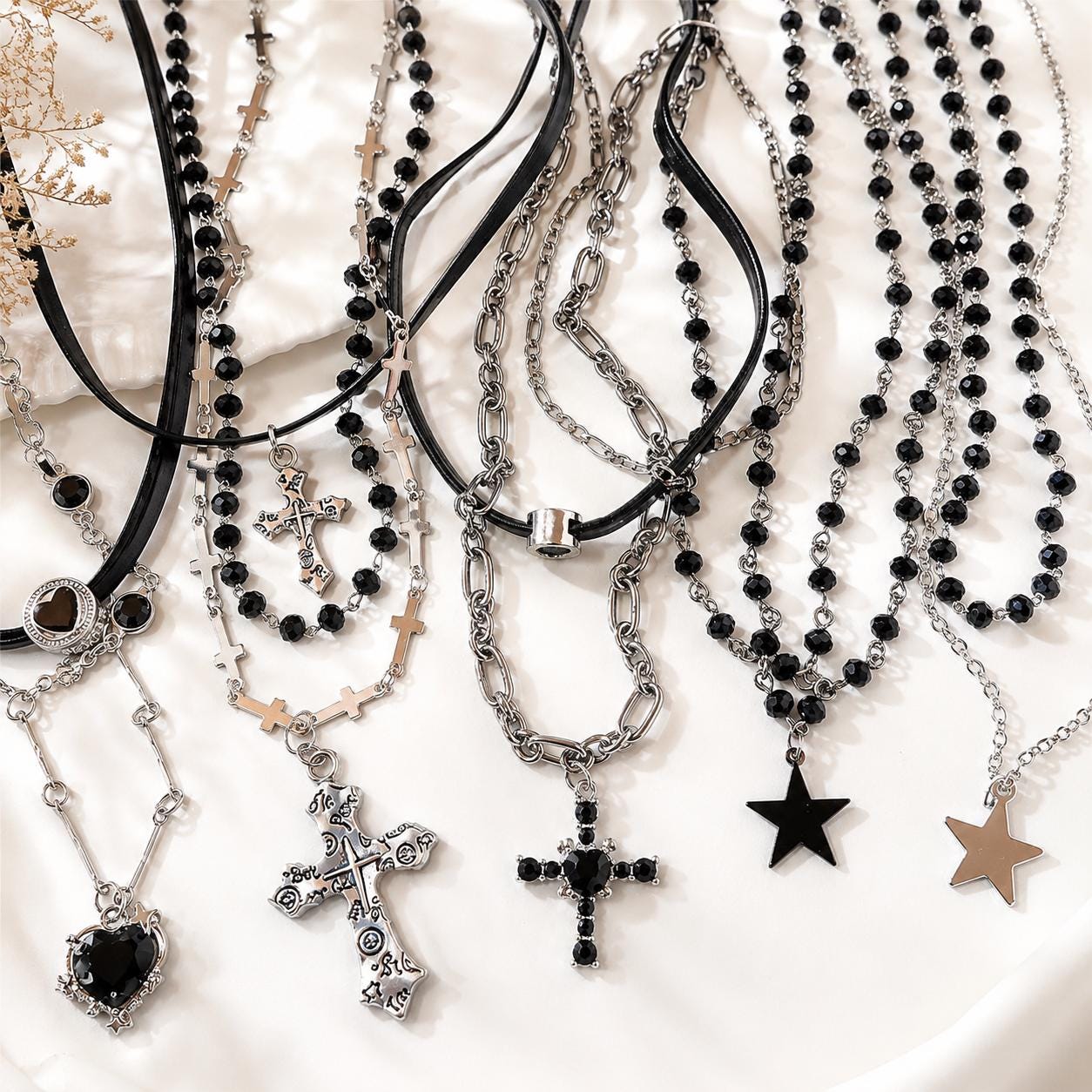 Y2k Double Cross Necklace - Etsy