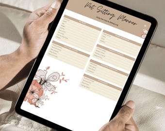 Digitaler Hund Sitzen Planer | Tierpflege Logbuch (Digitaler Download)
