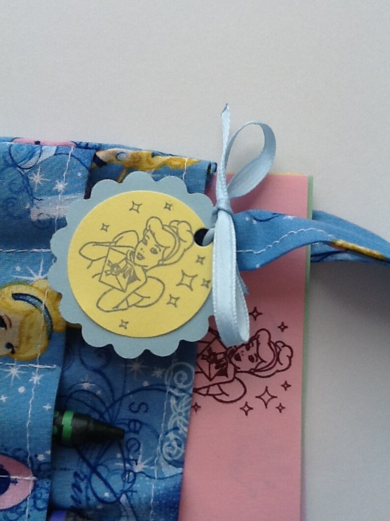 Set of Five Girls Children/'s Crayon Bags and Customized Paper