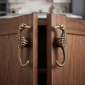 Vintage Cabinet Knobs Decorative Drawer Pulls Shell Leaf Seahorse Ocean Nautical Furniture Hardware Kitchen Dresser Wardrobe Knobs