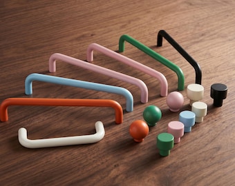 Modern Mixed Cabinet Handle Set U Shaped Bar Handles and Round Knobs Furniture Hardware Drawer Pull Wardrobe Door Kitchen Cabinet Hardware
