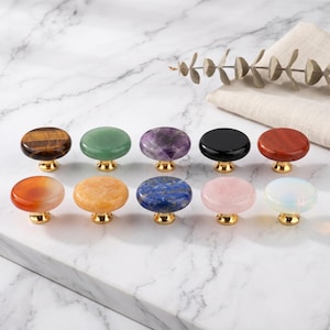 Translucent Resin Cabinet Knobs Round Drawer Pulls Luxury Furniture Hardware Brass Base Modern Dresser Wardrobe Handles Set Bathroom Vanity