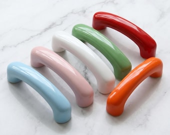Glossy Curved Cabinet Pull Handle Set, Modern Wave Kitchen & Wardrobe Door Handle, Ergonomic Drawer Furniture Hardware for Cabinets