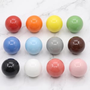 Glossy Ceramic Cabinet Knob Set Round Furniture Pull Drawer Handle Wardrobe Door Hardware Modern Kitchen Cabinet Knobs Decorative Hardware