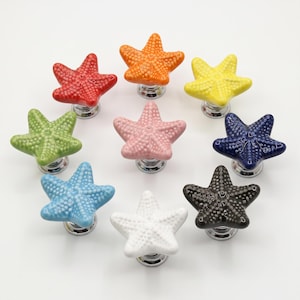 Starfish Cabinet Knob Nautical Drawer Pulls Coastal Furniture Hardware Resin Decorative Handle Kids Room Dresser Wardrobe Cabinet Hardware