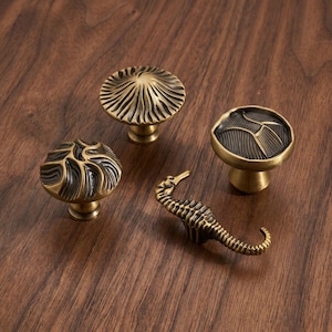 Tiradores decorativos vintage para armarios, con forma de concha, hoja o caballito de mar, estilo náutico. Herrajes para muebles de cocina, cómoda y armario.