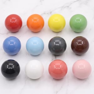Glossy Ceramic Cabinet Knob Set Round Furniture Pull Drawer Handle Wardrobe Door Hardware Modern Kitchen Cabinet Knobs Decorative Hardware