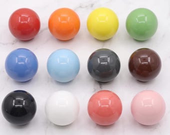 Glossy Ceramic Cabinet Knob Set Round Furniture Pull Drawer Handle Wardrobe Door Hardware Modern Kitchen Cabinet Knobs Decorative Hardware