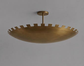 Luminária de teto semi-embutida em latão feita à mão | Luminária de design antigo