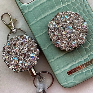 Crystal Badge Reel, and Topper ID Badge, Badge Holder, Nurse Badge Reel, Doctor Badge Reel, Work Badge