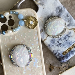 Topper Crystal & Iridescent Opal Resin Cabochon - Choose your Style Universal Topper, Crystal Phone accessories, Magsafe