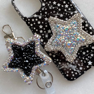 XL Crystal Star Topper, Star Badge Reel, ID Badge Holder, Star Phone Accessory, Phone stand topper, Crystal phone accessories, gift ideas