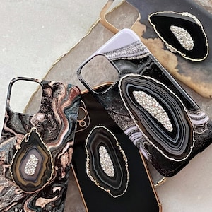 Topper-Crystal & Gold and Silver Dipped Black Agate Stone- Choose your Style Universal Topper