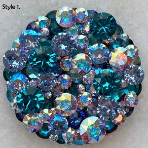 Topper- Choose your Style/Made to Order: Blue Green Crystal Crystal Universal Topper, Phone Accessories, Crystal Phone Accessory