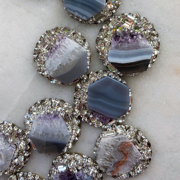 Topper-Crystal & Amethyst Hexagon Minis Quartz- Choose your Style Universal Topper