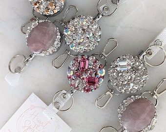 Crystal Badge Reel, ID Badge, Badge Holder, Nurse Badge Reel, Doctor Badge Reel, Work Badge