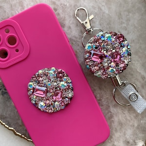 Crystal Badge Reel, and Topper ID Badge, Badge Holder, Nurse Badge Reel, Doctor Badge Reel, Work Badge