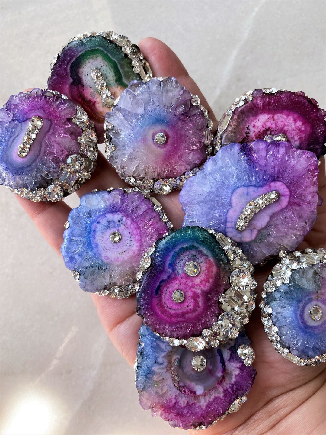 Rainbow Quartz Topper Crystal & Solar Quartz Tie Dye Choose Your Style