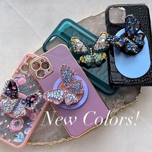 3D Butterfly Phone Accessories Spring Crystal Butterflies Universal Topper Phone Case Accessory, Crystal Phone accessories image 1