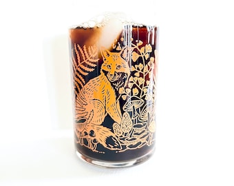 Fox + Forest - Printed Glass Can Cup