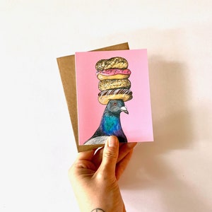 Pigeon + Donuts - Snack Attack - Blank Notecard