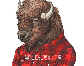 Buffalo Plaid - Bison - Archival Print