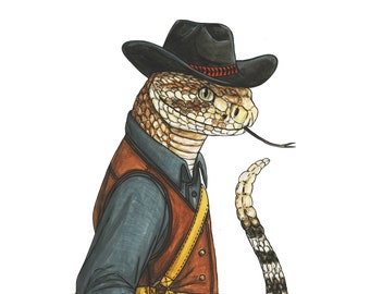 Rattlesnake - Western - Outlaw - Archival Print