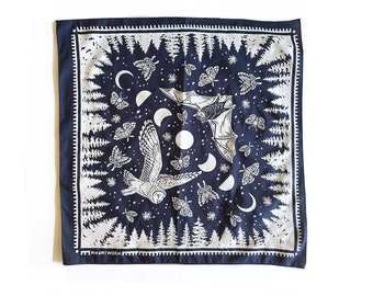 Nocturnal Natives - Barn Owl - Brown Bat - 100% Cotton Bandana