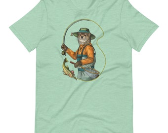 Loutre de rivière - Pêche à la mouche - T-shirt unisexe