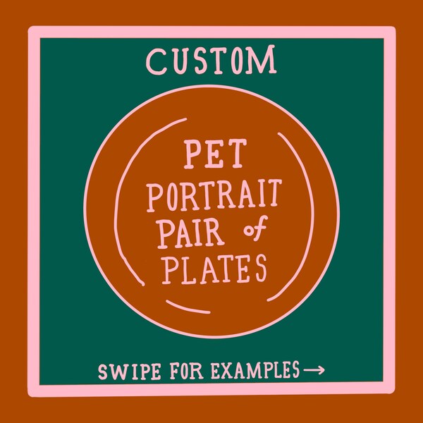 Platos pintados a mano personalizados - Par de platos