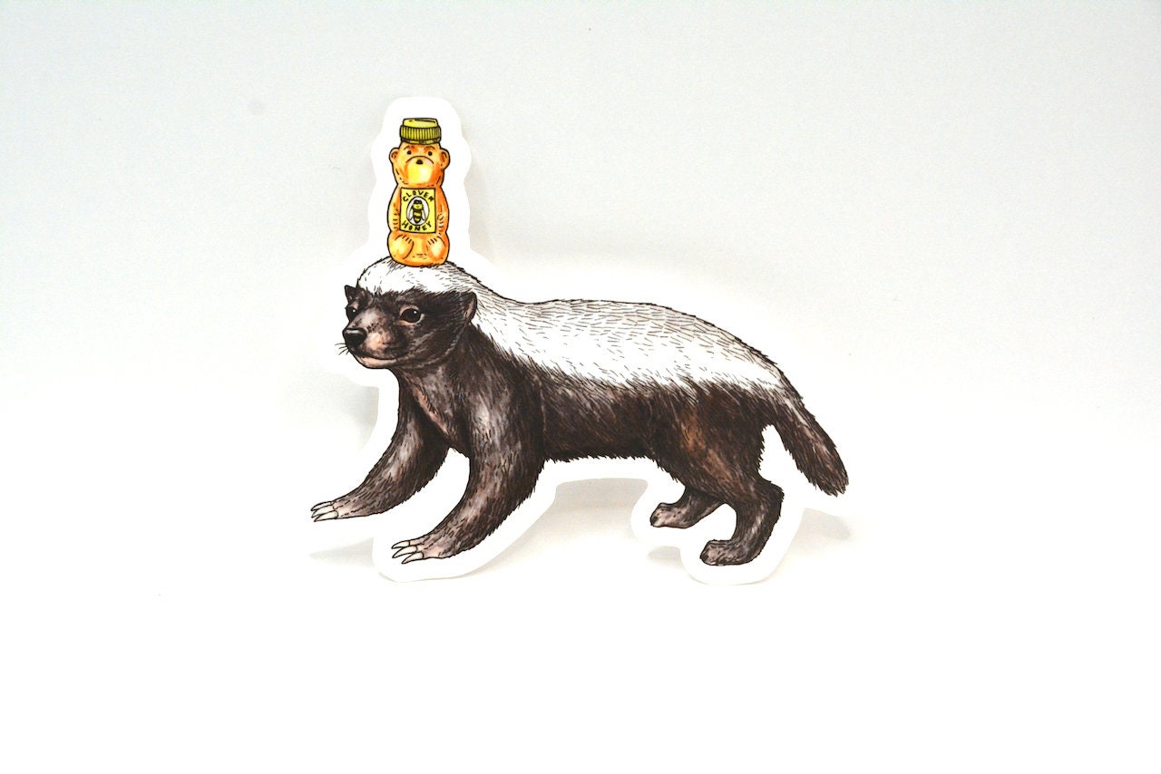 Honey Badger + Honey - Snack Attack - Vinyl Decal - Sticker - Etsy