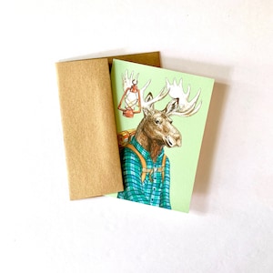 Mountain Moose - Camping - Blank Notecard