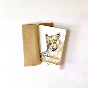 Lion + Zebra Cakes - Snack Attack - Blank Notecard