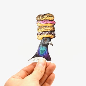 Pigeon - Donuts - Snack Attack - Vinyl Decal - Sticker