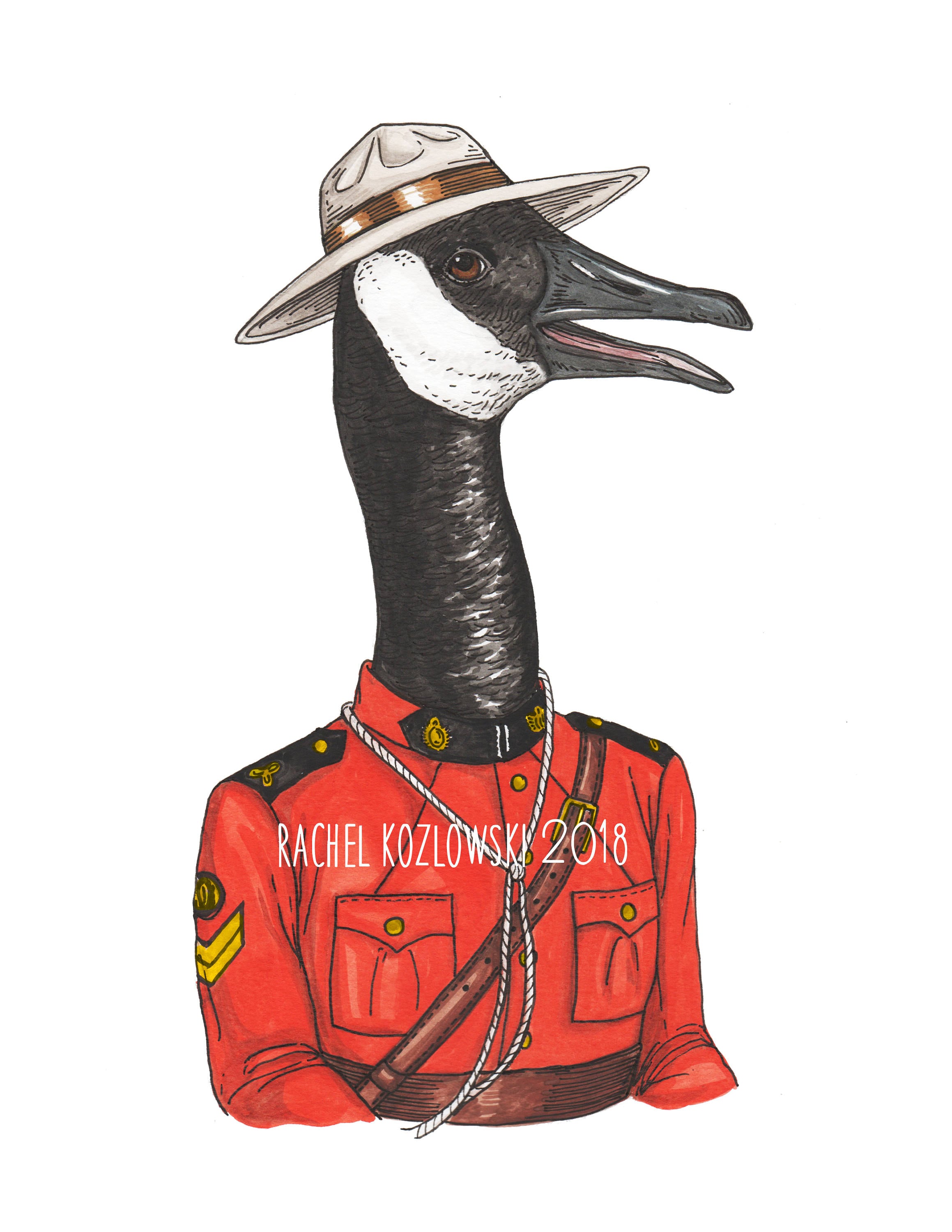 Canada Goose Canadian Mountie Archival Print Etsy