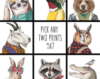 8x10 - Pick Any Two Illustrations - Archival Print