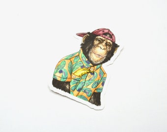 Chimpansee - chimpansee - vinyl sticker - sticker