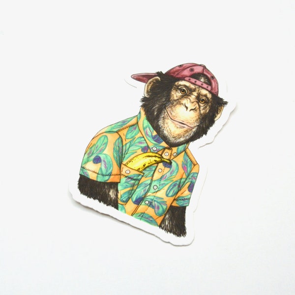Chimp - Chimpanzee - Vinyl Decal - Sticker