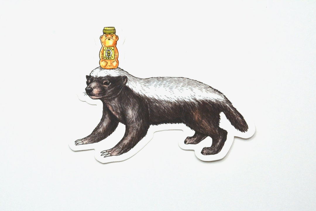 Honey Badger + Honey - Snack Attack - Vinyl Decal - Sticker - Etsy