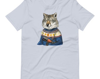 Lobo - Luna - Camiseta de manga corta unisex
